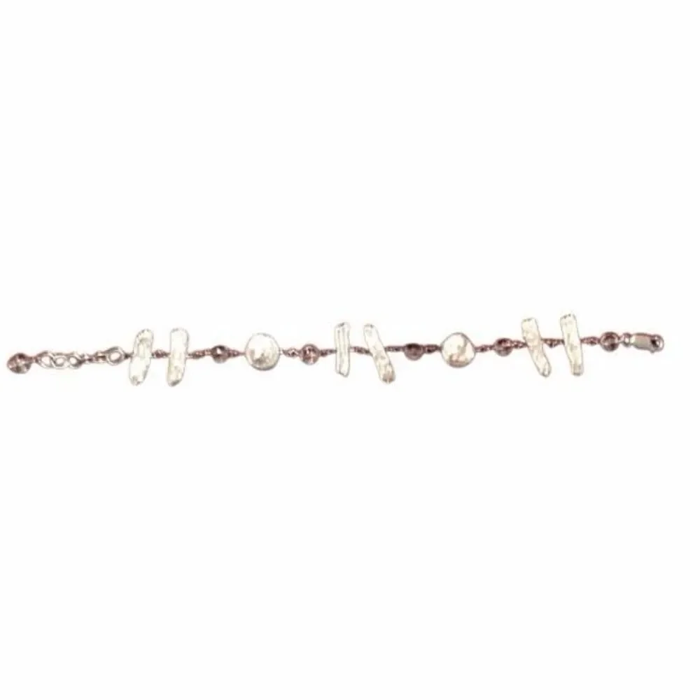 Boutique pearl, glass and silver bracelet